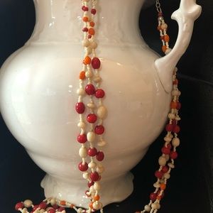 Vintage three-strand beaded necklace